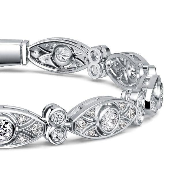 925 Sterling Silver Tennis Bracelet with Round White Sapphire Stones for Women