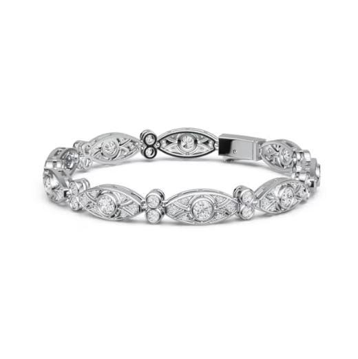 925 Sterling Silver Tennis Bracelet with Round White Sapphire Stones for Women