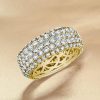 Wide 18K Gold Plated Sterling Silver Wedding Band for Women - 8.6mm