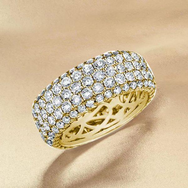 Wide 18K Gold Plated Sterling Silver Wedding Band for Women - 8.6mm