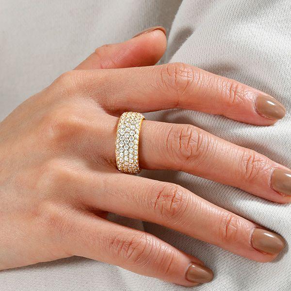 Wide 18K Gold Plated Sterling Silver Wedding Band for Women - 8.6mm