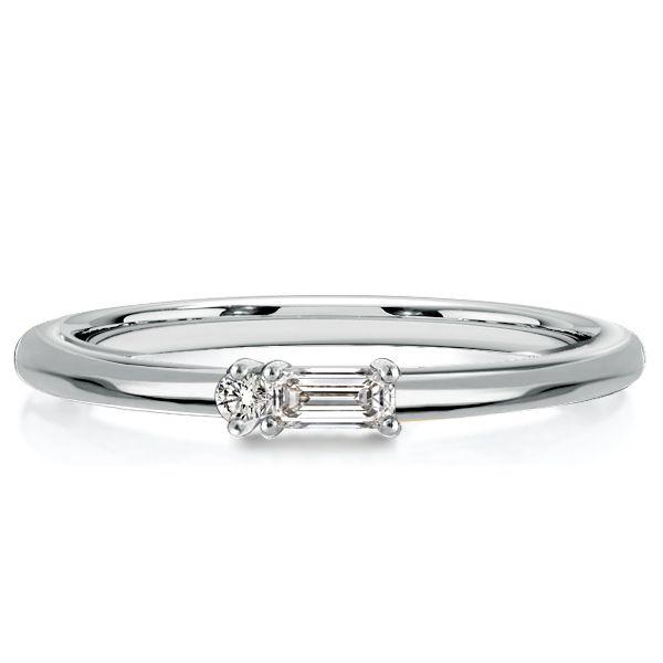 Baguette Cut Sterling Silver Wedding Band - Classic Morse Code Ring
