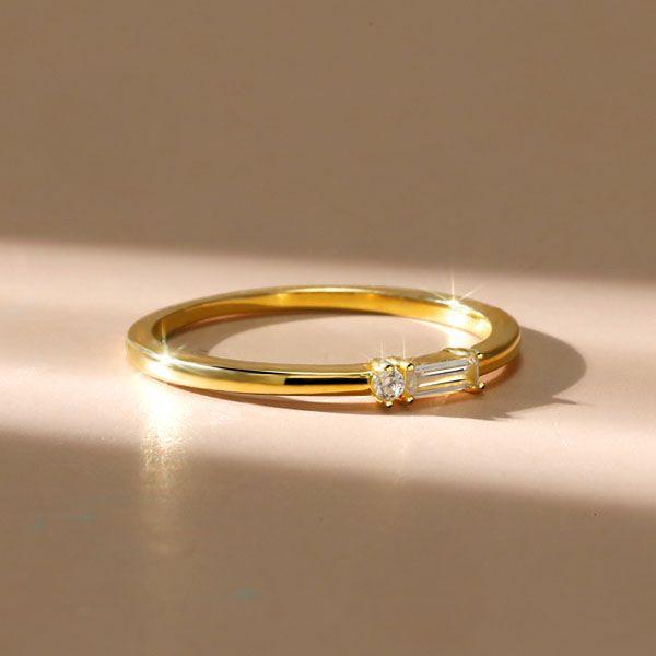 Baguette Cut Sterling Silver Wedding Band - Classic Morse Code Ring