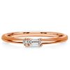 Baguette Cut Sterling Silver Wedding Band - Classic Morse Code Ring