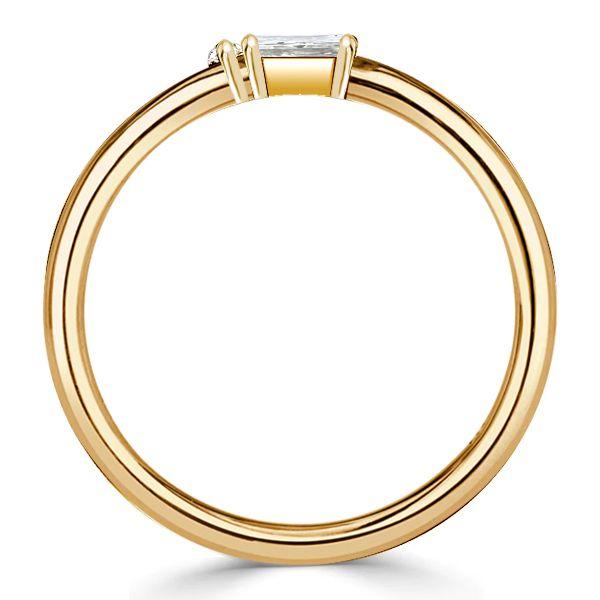Baguette Cut Sterling Silver Wedding Band - Classic Morse Code Ring