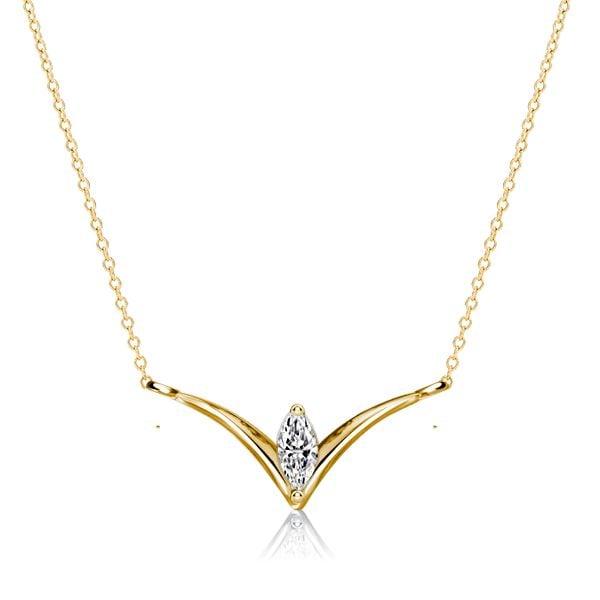Marquise V Shape Necklace in 925 Sterling Silver