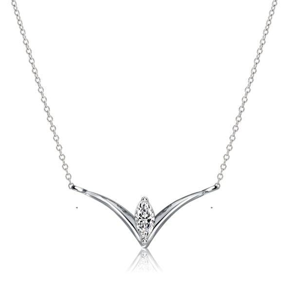 Marquise V Shape Necklace in 925 Sterling Silver