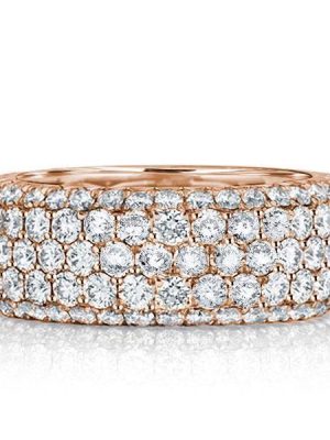 Eternity Wedding Band: 18K Rose Gold Plated Sterling Silver, White Sapphire - 4.55 CT. TW.