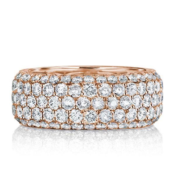 Eternity Wedding Band: 18K Rose Gold Plated Sterling Silver, White Sapphire - 4.55 CT. TW.