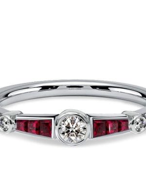 Vintage Bezel Setting Ruby Engagement Ring for Women in Sterling Silver