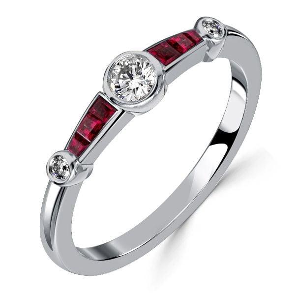 Vintage Bezel Setting Ruby Engagement Ring for Women in Sterling Silver
