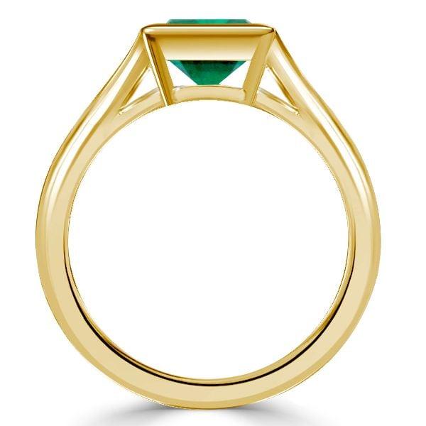 2.00 CT Asscher Cut Emerald Engagement Ring in 18K Gold Plated Sterling Silver