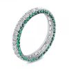 1.80 CT. TW. Round Emerald Green Cubic Zirconia Eternity Band in Rhodium-Plated Sterling Silver