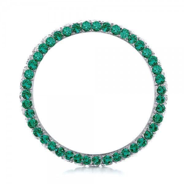 1.80 CT. TW. Round Emerald Green Cubic Zirconia Eternity Band in Rhodium-Plated Sterling Silver
