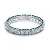 1.80 CT. TW. Round Emerald Green Cubic Zirconia Eternity Band in Rhodium-Plated Sterling Silver