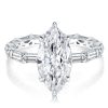 Unique Marquise Cut Engagement Ring in Rhodium-Plated Sterling Silver (3.86 CT. Center Stone)