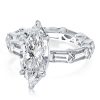 Unique Marquise Cut Engagement Ring in Rhodium-Plated Sterling Silver (3.86 CT. Center Stone)