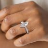 Unique Marquise Cut Engagement Ring in Rhodium-Plated Sterling Silver (3.86 CT. Center Stone)