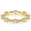 18K Gold Plated Sterling Silver Round Cut Eternity Band Ring for Women, 0.80 CT. TW.