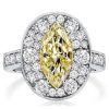 Yellow Topaz Marquise Halo Engagement Ring - 925 Sterling Silver