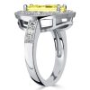Yellow Topaz Marquise Halo Engagement Ring - 925 Sterling Silver