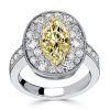 Yellow Topaz Marquise Halo Engagement Ring - 925 Sterling Silver