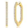 Sterling Silver Geometric Inside-Out Hoop Earrings - 1.01 CT. TW.