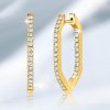 Sterling Silver Geometric Inside-Out Hoop Earrings - 1.01 CT. TW.