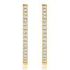 Sterling Silver Geometric Inside-Out Hoop Earrings - 1.01 CT. TW.