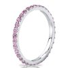 0.56 CT. TW. Pink Sapphire Shared Prong Wedding Band in Sterling Silver