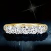 Two Tone Five Stone Wedding Band | Sterling Silver 1.61 CT. TW Diamond Alternative