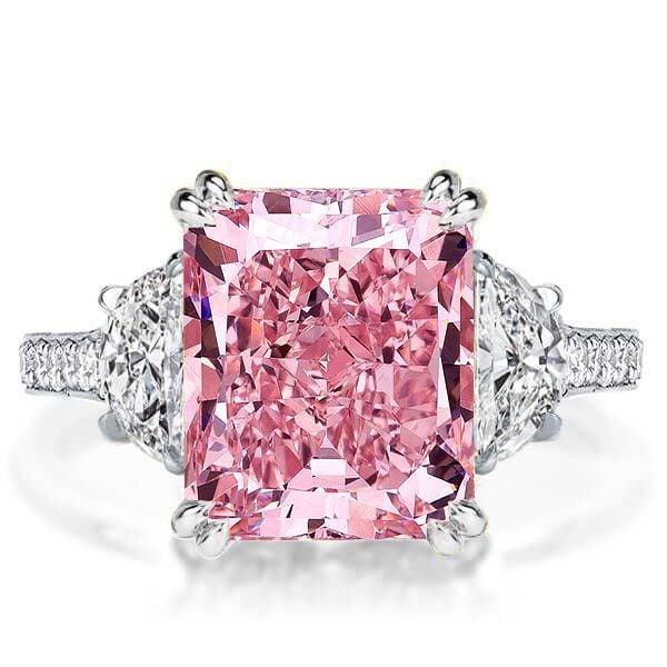 Pink Sapphire Engagement Ring for Women in 925 Sterling Silver with 5.00 CT Center Stone