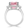 Pink Sapphire Engagement Ring for Women in 925 Sterling Silver with 5.00 CT Center Stone