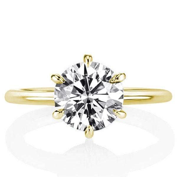 2.00 CT Round Solitaire Engagement Ring in 18K Gold Plated Sterling Silver