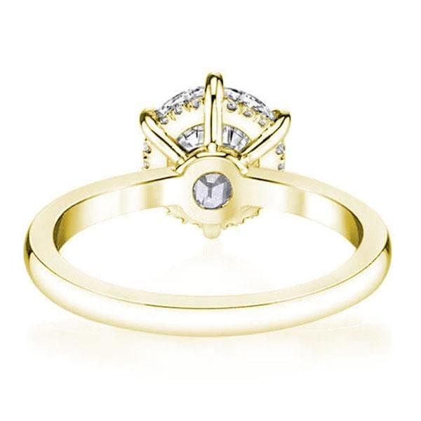 2.00 CT Round Solitaire Engagement Ring in 18K Gold Plated Sterling Silver