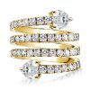 Golden Spiral Multi-Row Engagement Ring - 18K Gold Plated Sterling Silver
