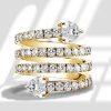 Golden Spiral Multi-Row Engagement Ring - 18K Gold Plated Sterling Silver