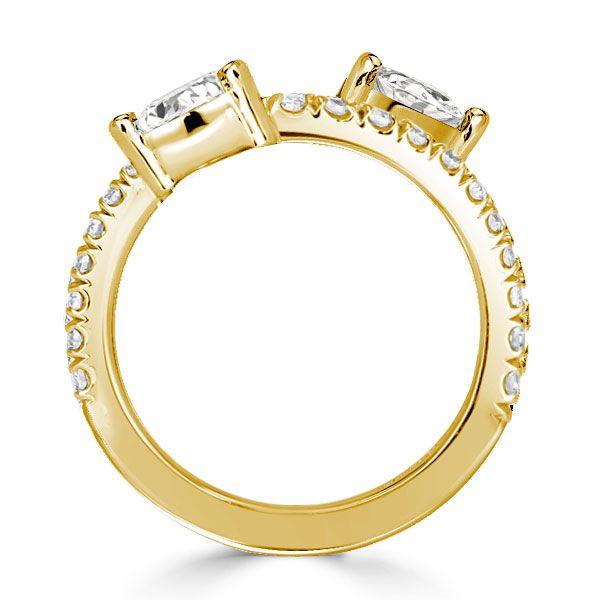 Golden Spiral Multi-Row Engagement Ring - 18K Gold Plated Sterling Silver