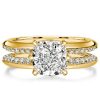 Nora Ring: Knife-Edge Cushion Cut Sterling Silver Engagement Ring
