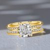 Nora Ring: Knife-Edge Cushion Cut Sterling Silver Engagement Ring