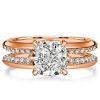 Nora Ring: Knife-Edge Cushion Cut Sterling Silver Engagement Ring