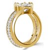 Nora Ring: Knife-Edge Cushion Cut Sterling Silver Engagement Ring