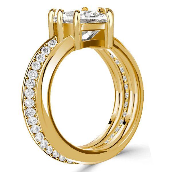 Nora Ring: Knife-Edge Cushion Cut Sterling Silver Engagement Ring