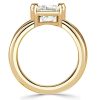 Nora Ring: Knife-Edge Cushion Cut Sterling Silver Engagement Ring
