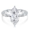 Marquise Cut Sterling Silver Engagement Ring - 3.86 CT Center Stone