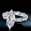 Marquise Cut Sterling Silver Engagement Ring - 3.86 CT Center Stone