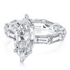 Marquise Cut Sterling Silver Engagement Ring - 3.86 CT Center Stone