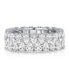 9.24 CTW Double Row Pear Cut Eternity Wedding Band in Sterling Silver
