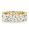 9.24 CTW Double Row Pear Cut Eternity Wedding Band in Sterling Silver