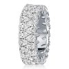 9.24 CTW Double Row Pear Cut Eternity Wedding Band in Sterling Silver